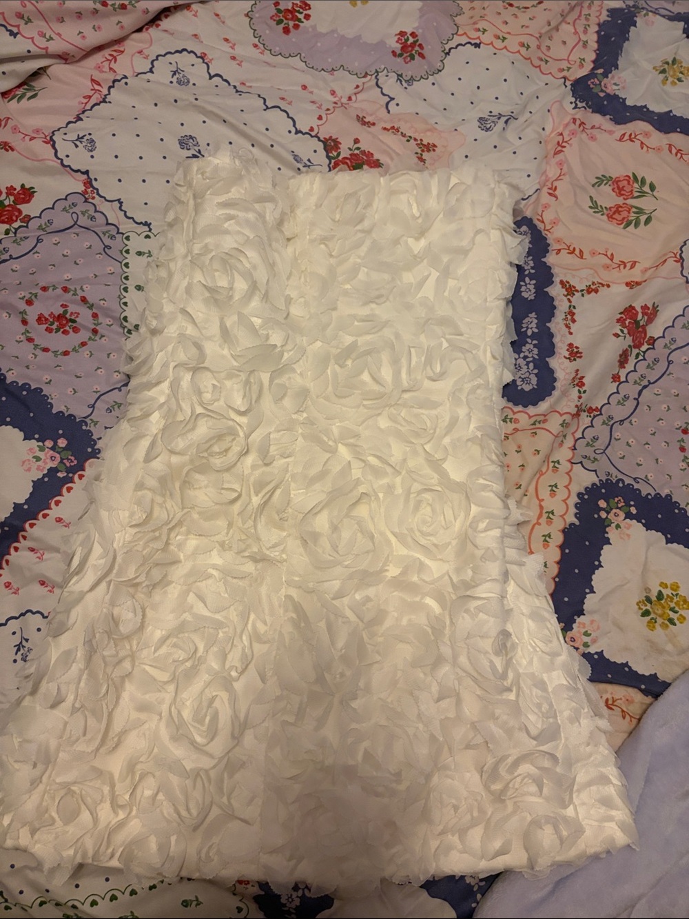 OhPolly White Floral Rosette Dress